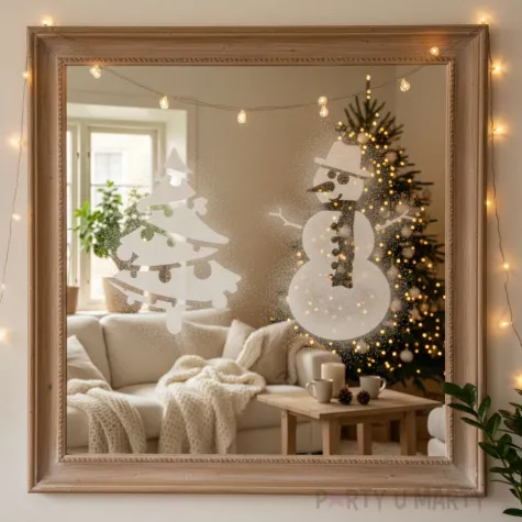 dekoracja na boze narodzenie swieta szablony do sniegu okienne mikolajki wigilia 8 szt