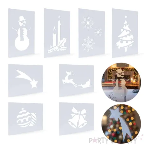 dekoracja na boze narodzenie swieta szablony do sniegu okienne mikolajki wigilia 8 szt