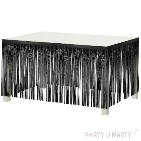 dekoracja na brzeg stolu fredzle czarny godan 300x80 cm
