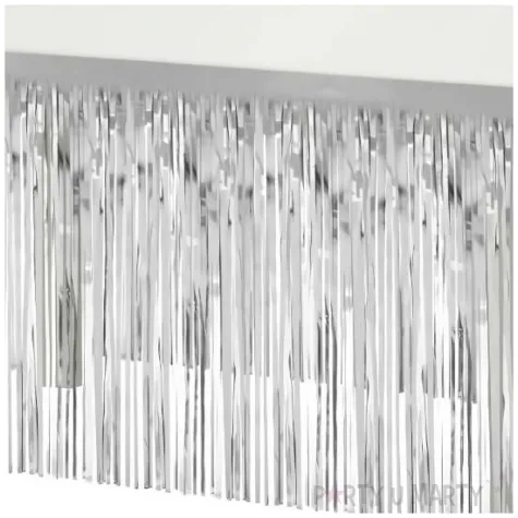 dekoracja na brzeg stolu fredzle srebrny godan 80 x 300 cm