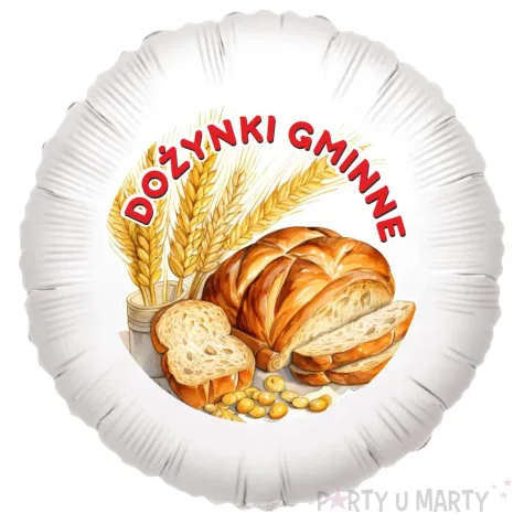 dekoracja na dozynki gminne balon foliowy klosy zboz i chleb ozdoba do girlandy 18 rnd