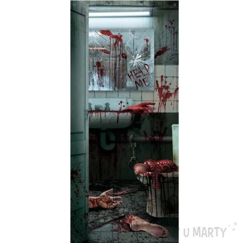 dekoracja na drzwi zakrwawiona lazienka guirca 180 x 80 cm