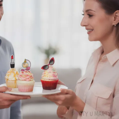 dekoracja na dzien kobiet 8 marca pikery na muffinki kobiety lubia braz do pracy klasy 6 szt