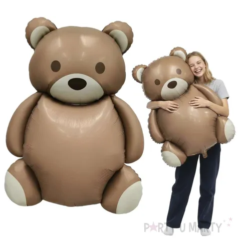 dekoracja na dzien pluszowego misia prezent na urodziny balon foliowy niedzwiadek matowy 27