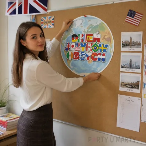 dekoracja na europejski dzien jezykow obcych plakat do powieszenia mapa na gazetke do klasy