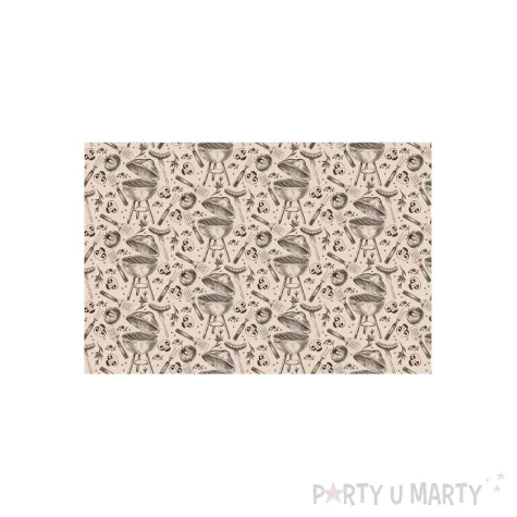 dekoracja na grilla obrus papierowy jednorazowy bbq kratka kremowy 180x120 cm