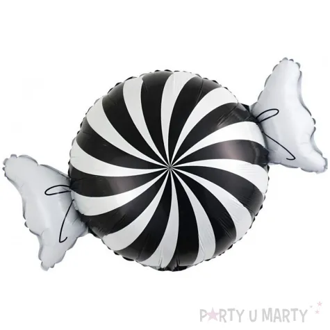 dekoracja na halloweeen balon foliowy cukierek albo psikus do girland czarno bialy 20 shp