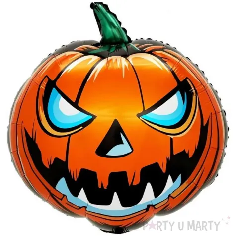 dekoracja na halloweeen balon foliowy straszna dynia czarny 18 rnd