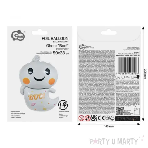 dekoracja na halloweeen balon foliowy straszna dynia pomaranczowy do girlandy 18 shp