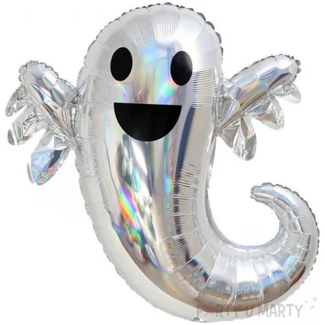 dekoracja na halloweeen duzy balon foliowy duch holograficzny do girlandy 30 shp