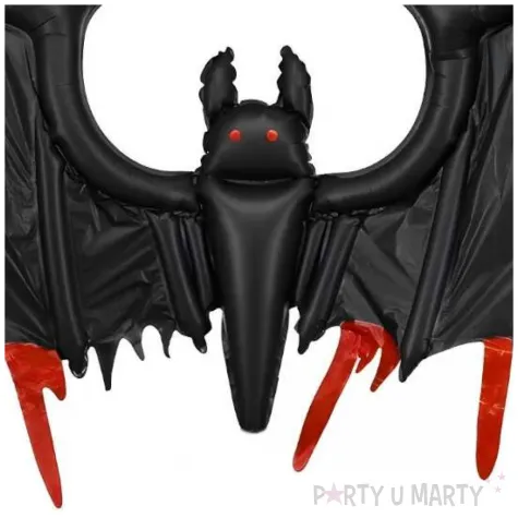 dekoracja na halloweem duzy balon foliowy nietoperz czarny 59 shp