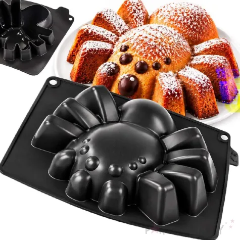 dekoracja na halloween andrzejki forma do pieczenia ciasta babki pajak czarny spider