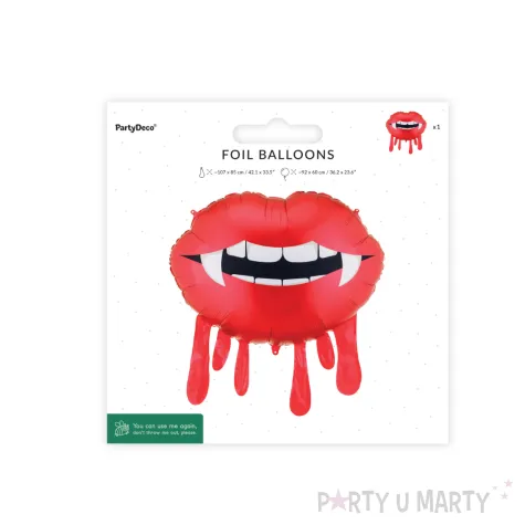 dekoracja na halloween balon foliowy krwawiace usta wampir wampirzyca 42 1 shp