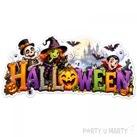 dekoracja na halloween plakat na okno drzwi straszna dynia ozdoba halloweenowa do powieszenia