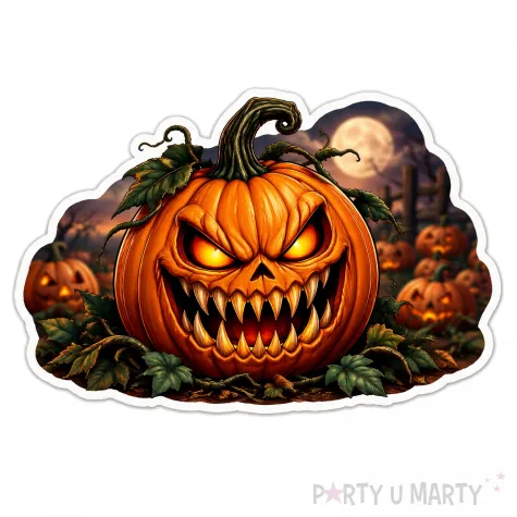 dekoracja na halloween plakat na okno drzwi straszna dynia ozdoba halloweenowa do powieszenia
