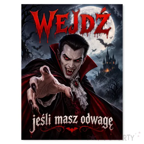 dekoracja na halloween powitalny plakat na drzwi cukierek albo psikus strefa zombie zaproszenie
