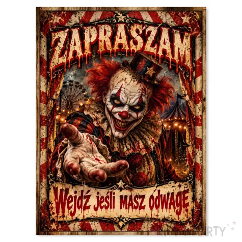 dekoracja na halloween powitalny plakat na drzwi cukierek albo psikus strefa zombie zaproszenie