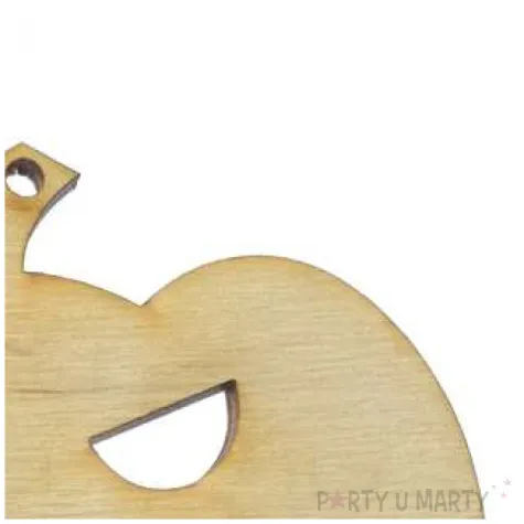 dekoracja na halloween zawieszka drewniana zla dynia ozdoba do powieszenia 82 x 62 mm