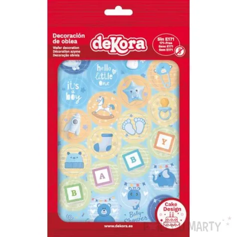 dekoracja na muffinki baby shower boy its a boy oplatki dekora 3 4 cm