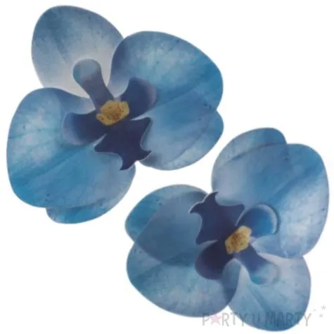 dekoracja na muffinki duza orchidea granatowa dekora 10 szt