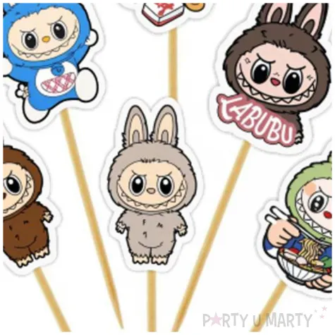 dekoracja na muffinki i babeczki labubu 6 szt