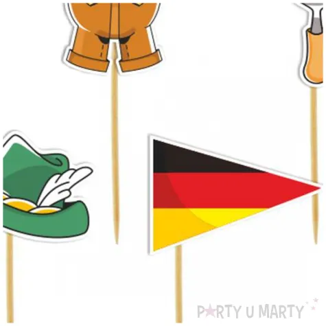 dekoracja na muffinki kielbaski ciasto pikery oktoberfest muzycznie mix 6 szt