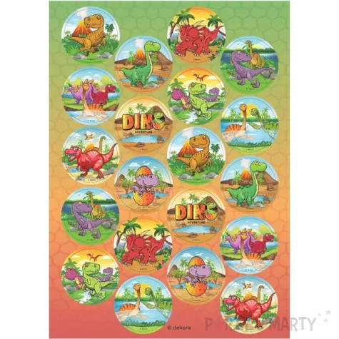 dekoracja na muffinki oplatki dinozaury 3 4 cm dekora 20 szt