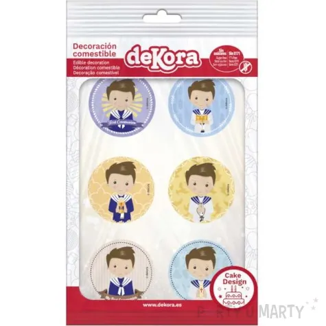 dekoracja na muffinki oplatki komunia chlopcy dekora 5 8 cm 6 szt