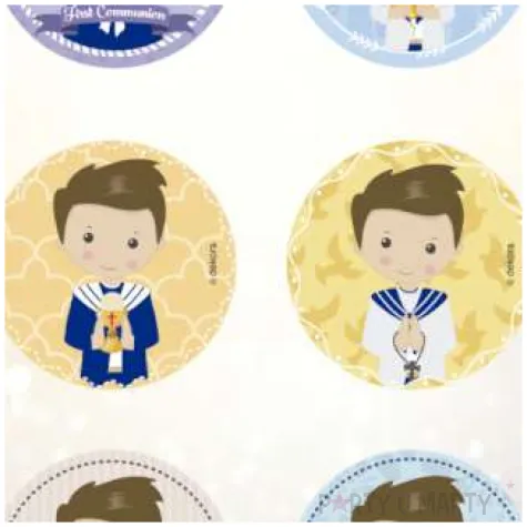 dekoracja na muffinki oplatki komunia chlopcy dekora 5 8 cm 6 szt