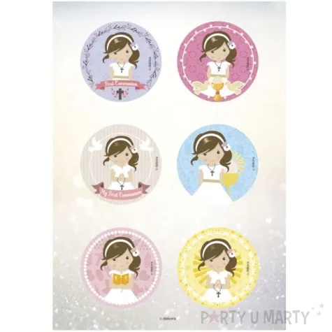 dekoracja na muffinki oplatki komunia dziewczyny dekora 5 8 cm 6 szt