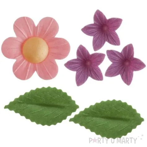 dekoracja na muffinki oplatki stokrotki kolorowa dekora 38 szt