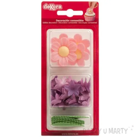 dekoracja na muffinki oplatki stokrotki kolorowa dekora 38 szt