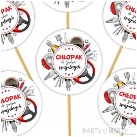 dekoracja na muffinki ozdoba babeczek na dzien chlopaka pikery chlopak do zadan specjalnych x6