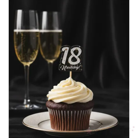 dekoracja na muffinki pikery 18 urodziny glamour ozdobne szpilki na babeczki osiemnastka x6