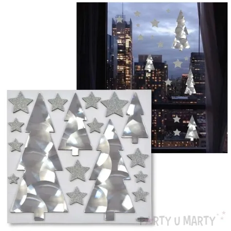 dekoracja na okno choinki i gwiazdki arpex