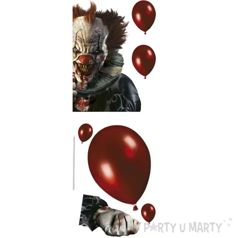 dekoracja na okno klaun z balonikami guirca 2 szt