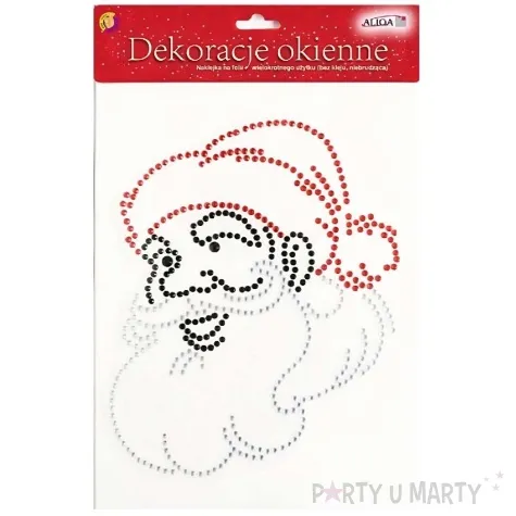 dekoracja na okno mikolaj z cekinow aliga 29 5x21 cm