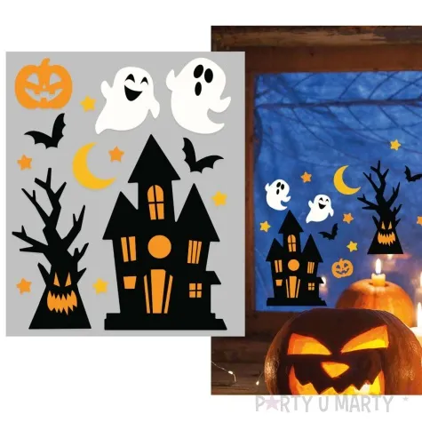 dekoracja na okno nawiedzony dom i duchy guirca 14 szt