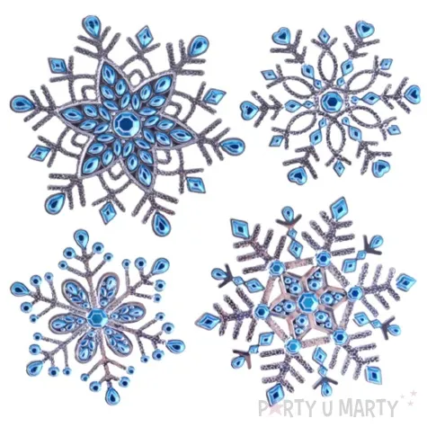 dekoracja na okno samoprzylepne sniezynki blekitne arpex 4 szt