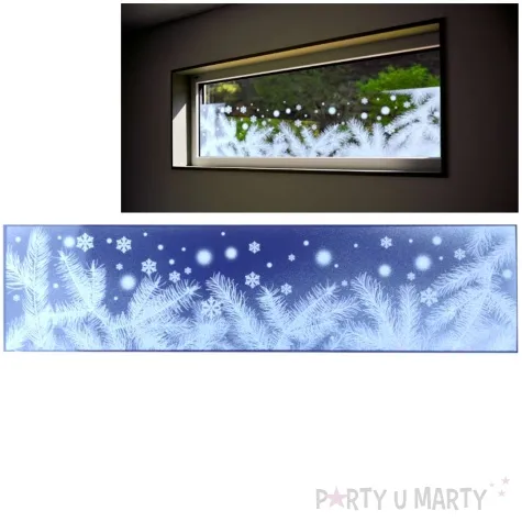 dekoracja na okno szron i galazki aliga