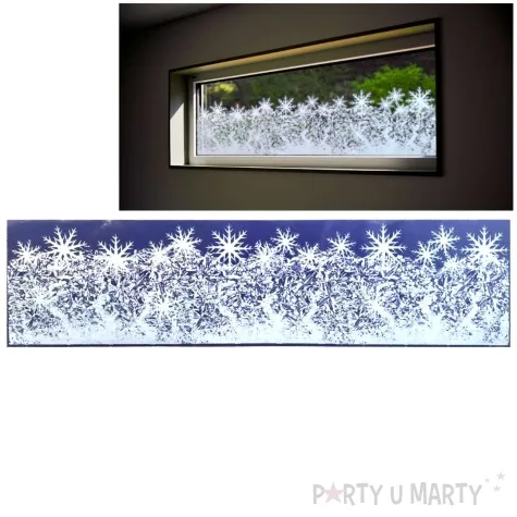 dekoracja na okno szron i snieg aliga