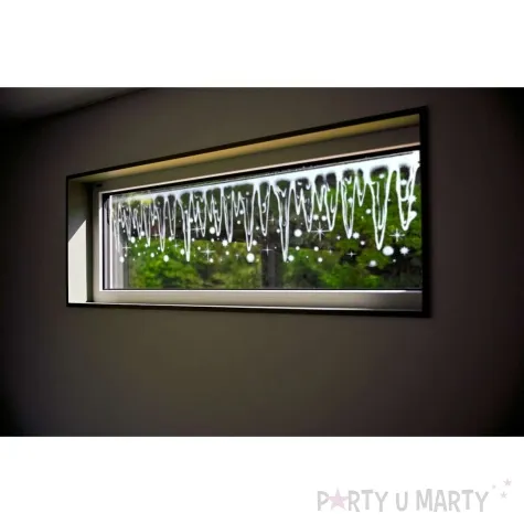 dekoracja na okno szron i sople aliga