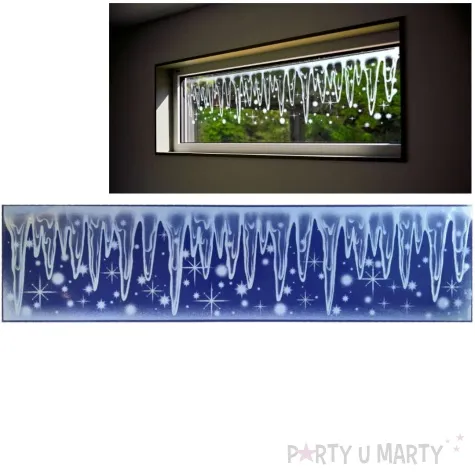 dekoracja na okno szron i sople aliga