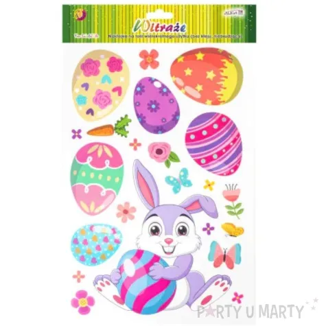 dekoracja na okno wielkanoc fioletowy zajac aliga 22 szt