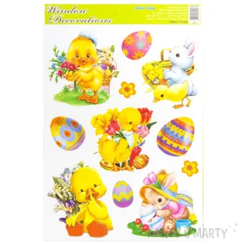 dekoracja na okno wielkanoc kurczaczki pisanki kwiatki aliga 11 szt