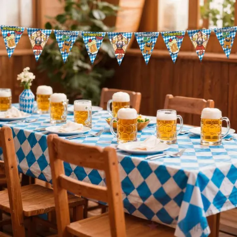 dekoracja na oktoberfest baner flagi oktoberfest po bawarsku 3 6 m