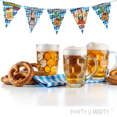 dekoracja na oktoberfest baner flagi oktoberfest po bawarsku 3 6 m