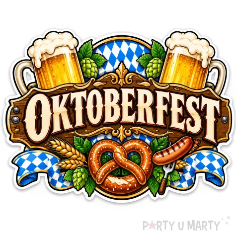 dekoracja na oktoberfest plakat do powieszenia na okno drzwi bawarski festiwal piwa festyn bawaria