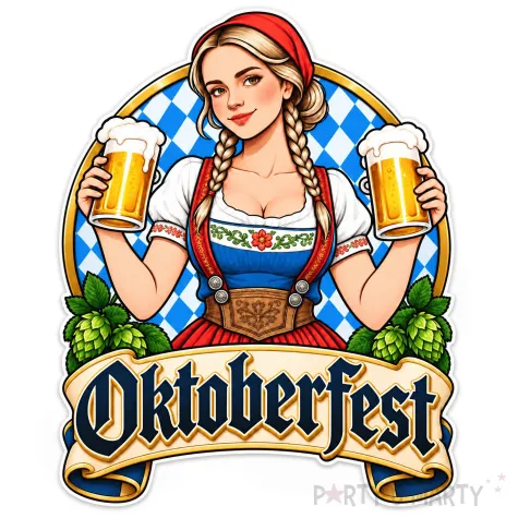 dekoracja na oktoberfest plakat do powieszenia na okno drzwi bawarski festiwal piwa festyn bawaria