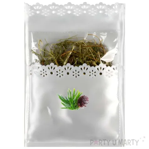 dekoracja na oplatek wigilijny szyszka sianko arpex 14x16 cm